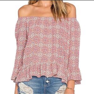 Sanctuary Bell Sleeve Off Shoulder Blouse Medium
